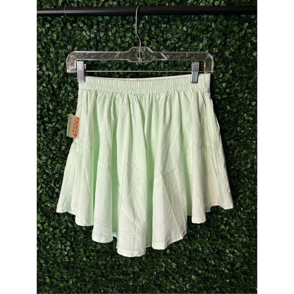 Free People Center Court Short High Rise NWT Aqua Glass Flowy Sz Small - Picture 2 of 6